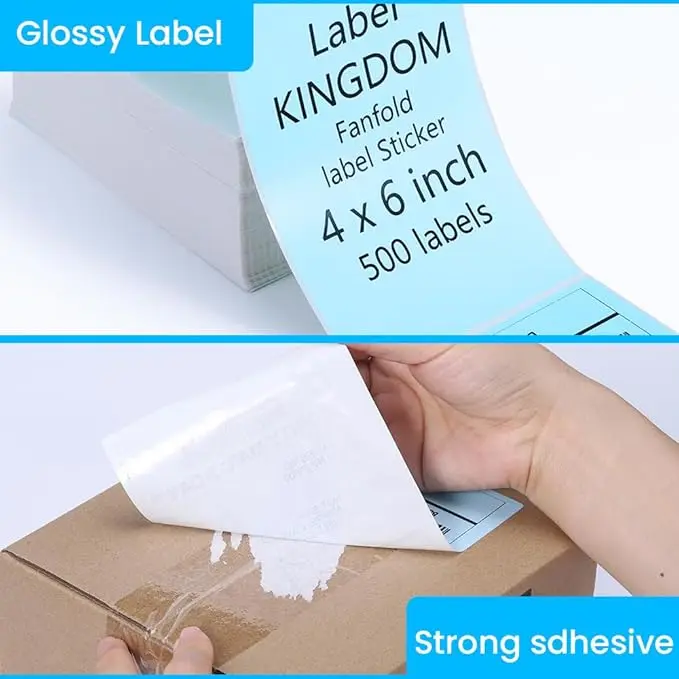 Термопринтер прямого действия 4x6 многоразовые термоэтикетки бумага 500 синие наклейки 1 рулон доставка продуктов 3D