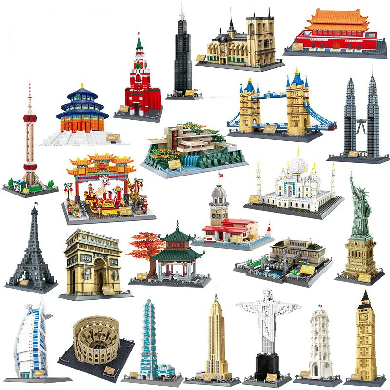 kids blocks toys construction building  block set architecture Compatible  blocks model building toys