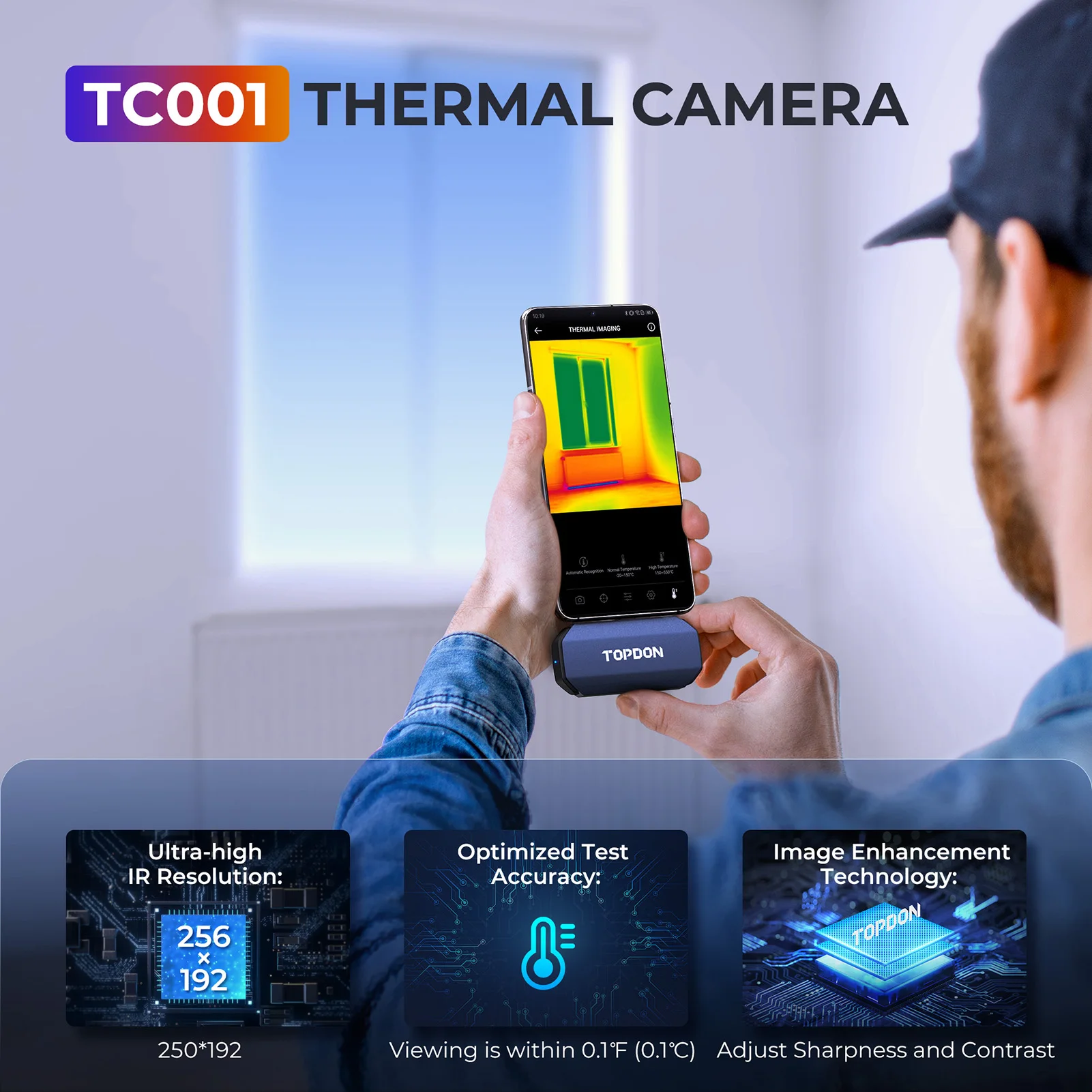 TOPDON TC001 Mini high solution infrared thermal android imaging camera iphone hunting thermal imager