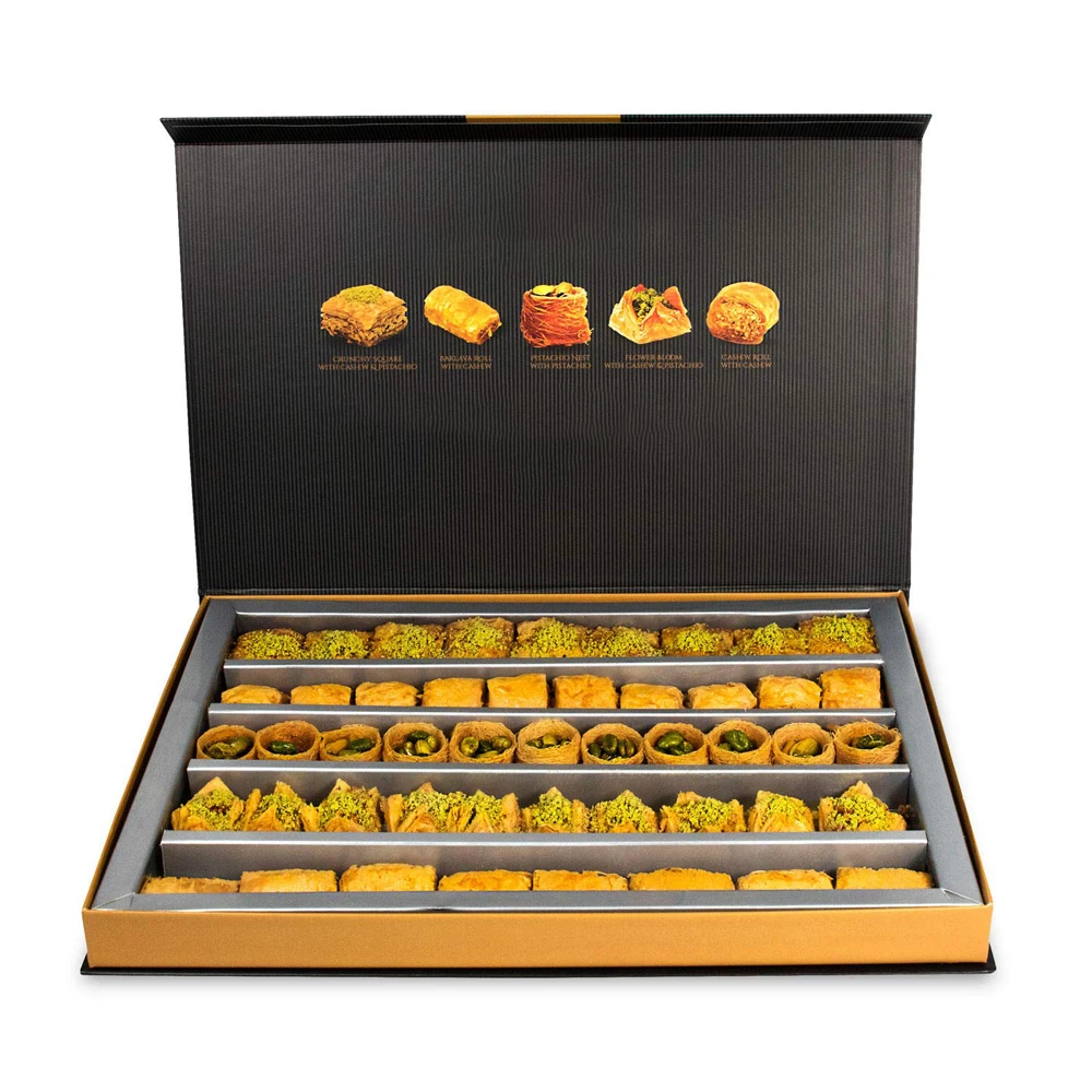 Premium Baklava Assorted Sweet Dessert Baklava Dates Gift Box Disposable Custom Ramadan Pastry Packaging