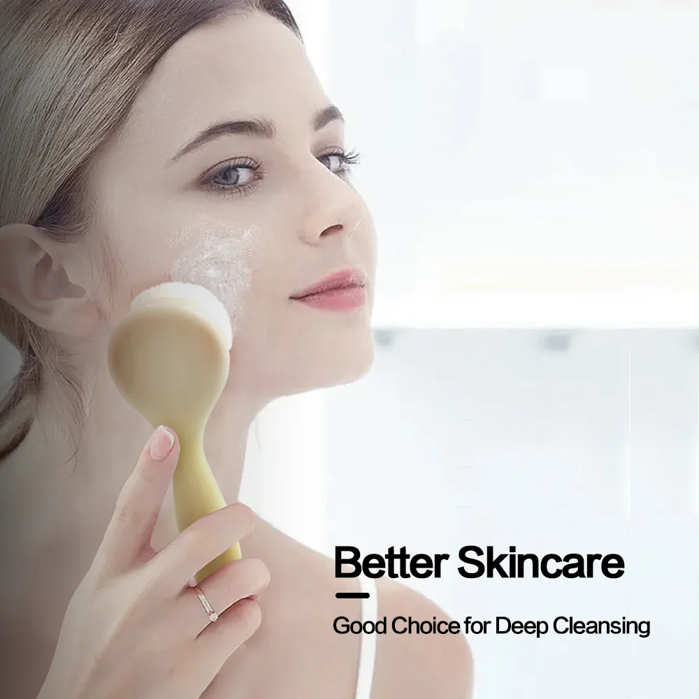 OEM Bamboo Charcoal Silicone Face Brush Facial Deep Cleansing Wash Cleanser Beauty Device Daily Manual Massage Facial Brush