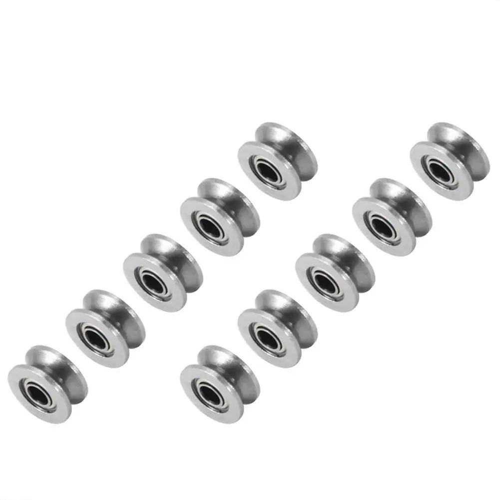 1.5mm Deep Metal V Groove Guide Pulley Bearing Wheel Rail Ball Bearings Wheel 4x13x6mm