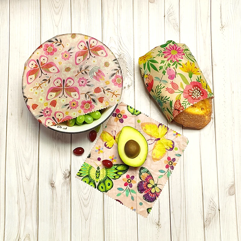 Organic Beeswax Wraps Durable and Eco friendly Reusable Food Wrapping Paper