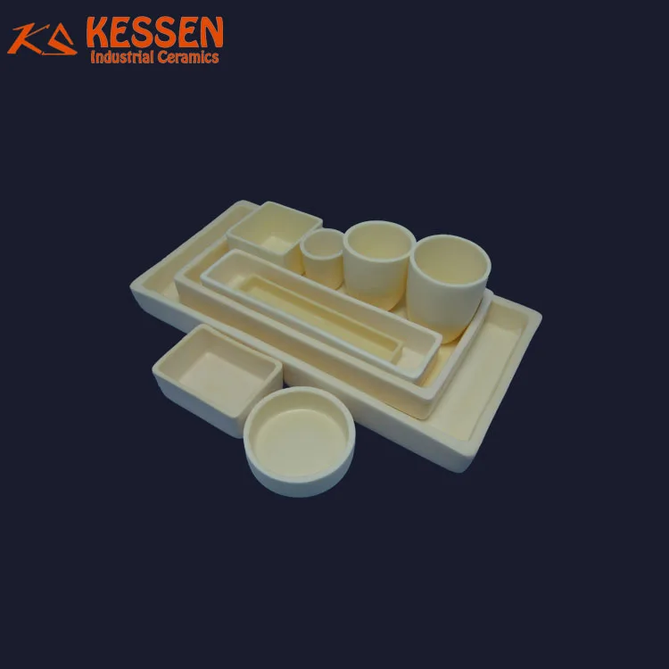 alumina ceramic sagger rectangular crucible