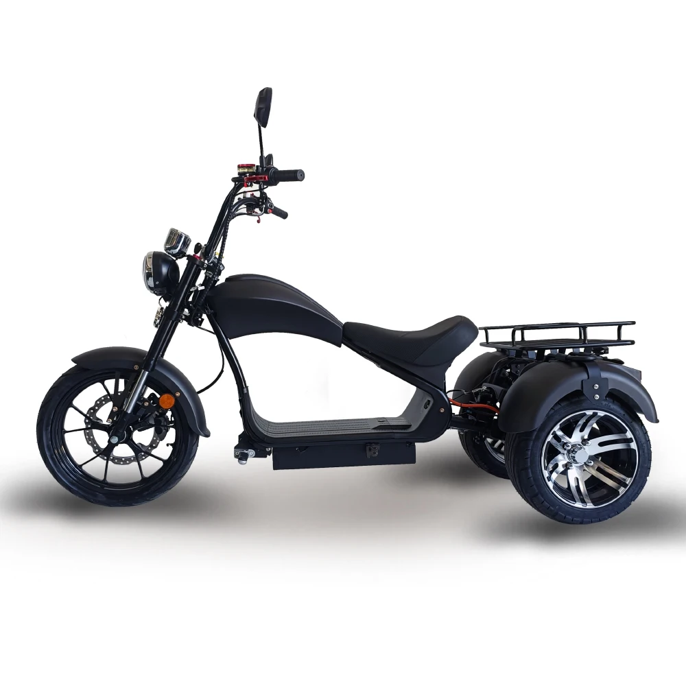 Electric 72V 3-Wheel Citycoco Scooter Smart Electronic Streetbike with down Tube Lithium Battery Steel Frame for Adults