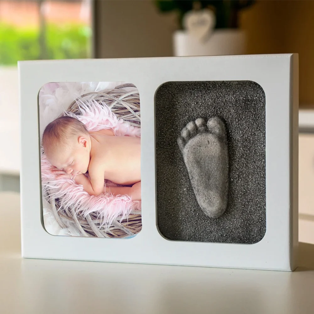 Baby Footprint Foot and Hand Print Kit Keepsake Frame Nursery Pictures Frames Hand Print Mold Kit Newborn Essentials Shower Gift