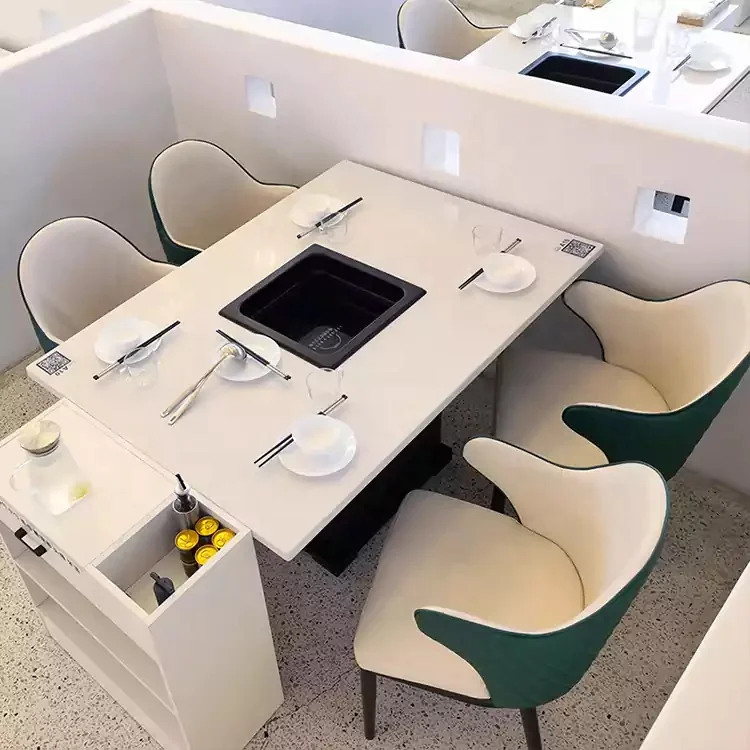 Китайский Мраморный электрический коммерческий встроенный бесдымный горячий стол для ресторана для продажи