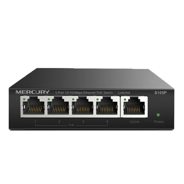Mercury S105P 5-port  switch gigabit 48v standard full gigabit network switch