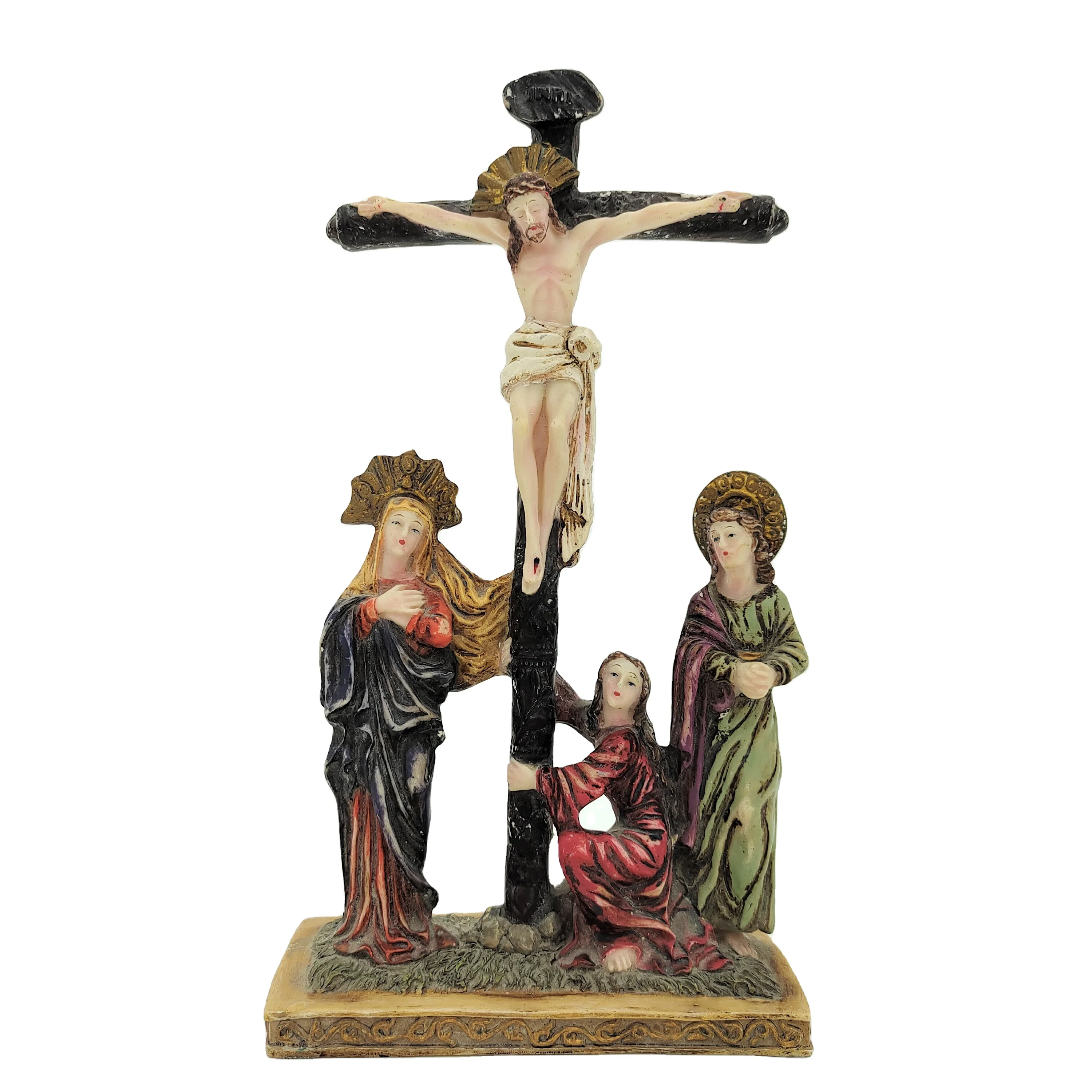 Customcraftssin Crafts Artificiroosters Cross Crucifix Statue Religious Souvenir De Ornament Baptism Souvenirs Resin Europe