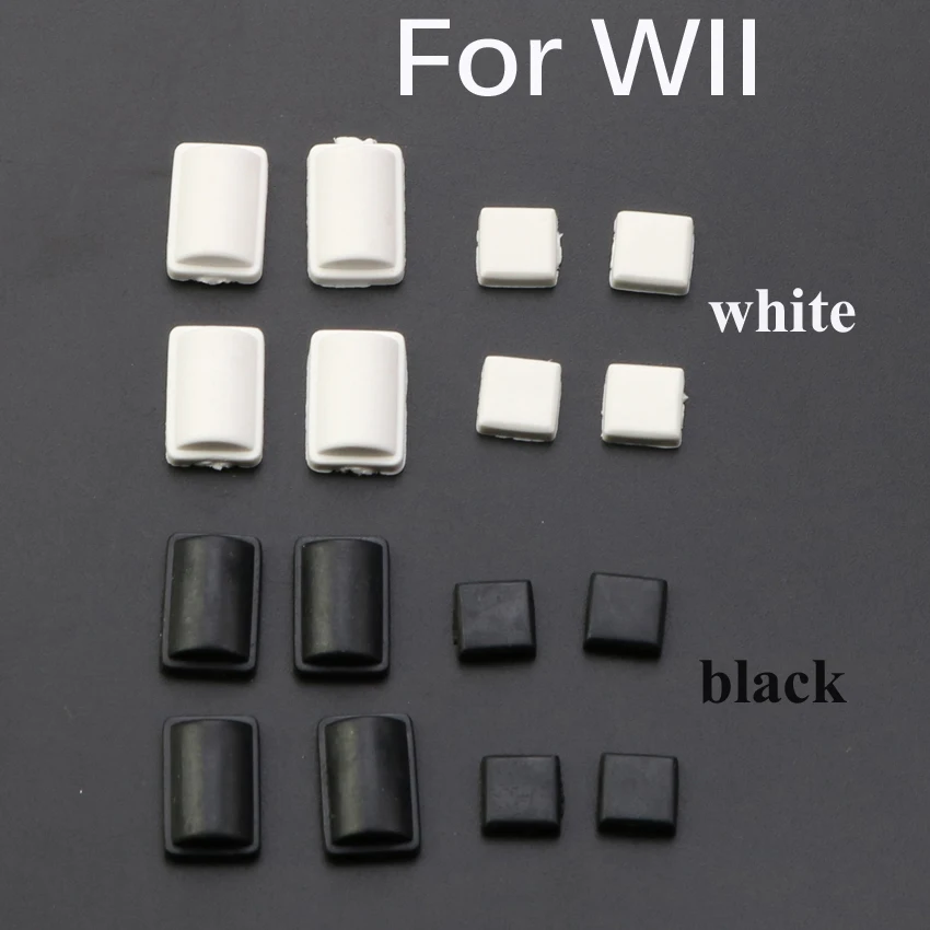 White Black Silicon Screw Rubber Feet Cover Set for WII Console screw Dust Cover