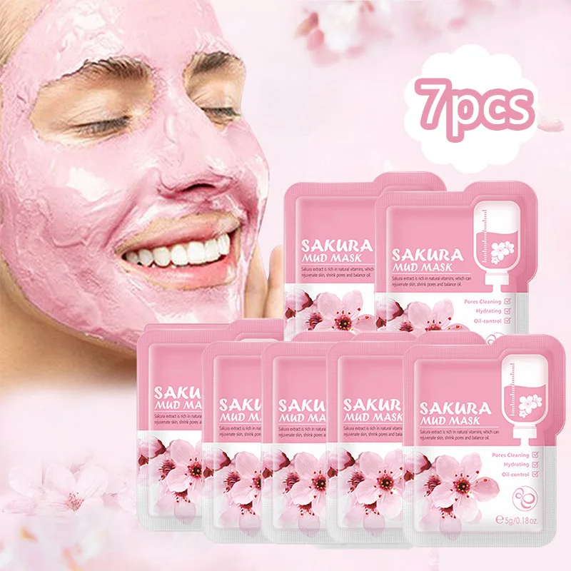 Грязевая маска для лица Sakura против морщин ночные пакеты для очистки кожи темные круги Увлажняющий Антивозрастной уход за кожей