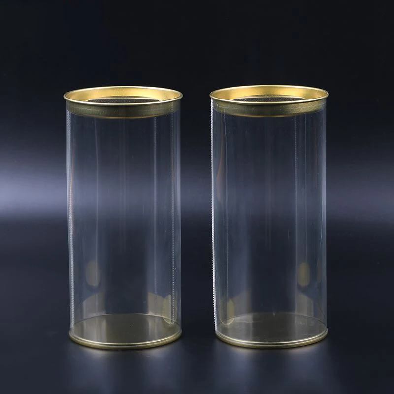 Plastic Cylinder Food Tube Tinplate Lids clear tube packaging plastic Clear Tube For Candy
