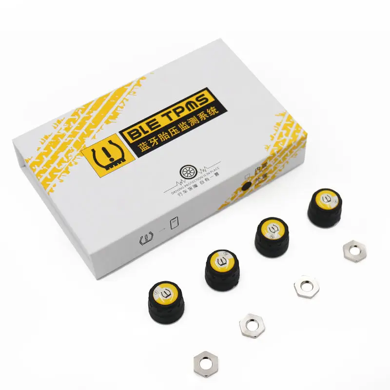 TPMS Car Smart TPMS Tire Pressure PSI BAR Temperature Alarm System For Android For IOS 4 External Sensors