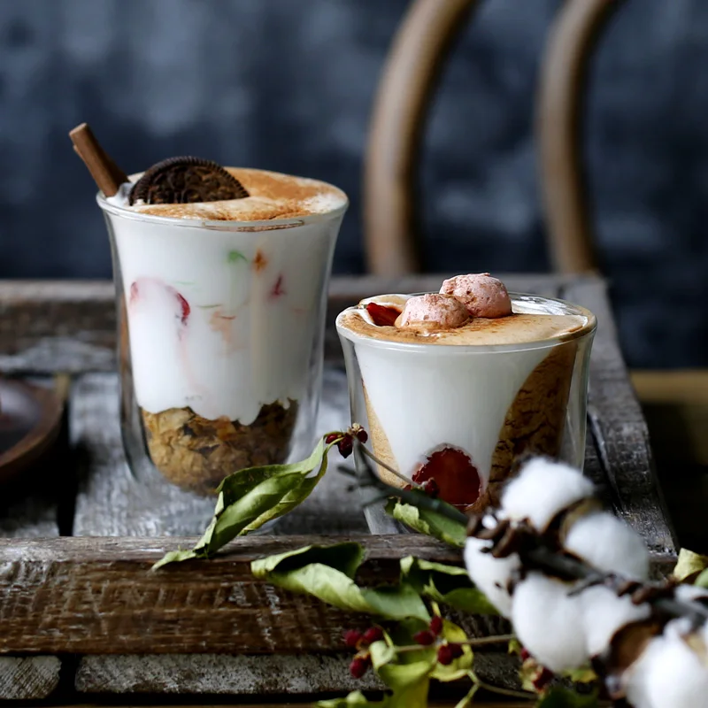 High Quality Double Wall Glass Coffee Cup 200ml 300ml Clear Glass Cups