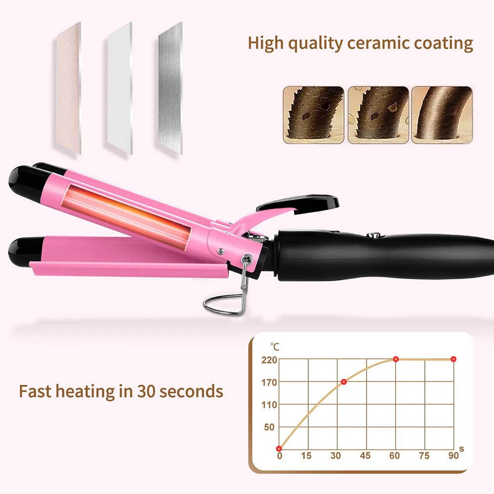 Professional Triple Barrel Auto Rotating Hair Curler Wave Curler Automatic Ceramic Hair Waver Wand Curling Iron for Curl Hair