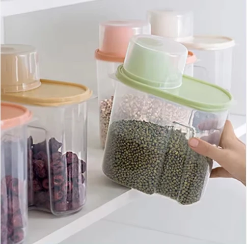 2024 Rice Dispenser Kitchen Multi-function Plastic Grain Storage Box For Kitchen With Dispenser Food  Dispenser Rice Storage