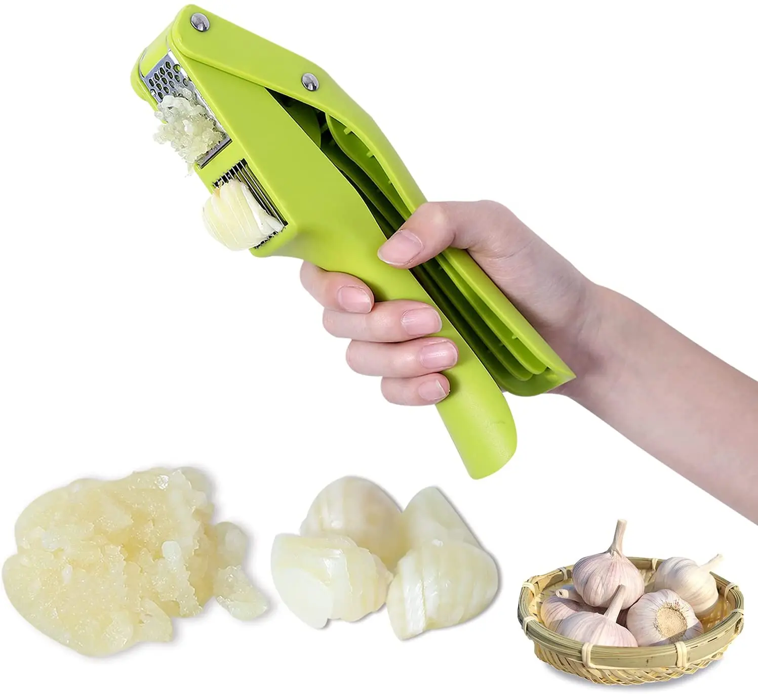 Garlic Press Squeezer  Garlic Presser Stainless Steel Garlic Ginger Rocker