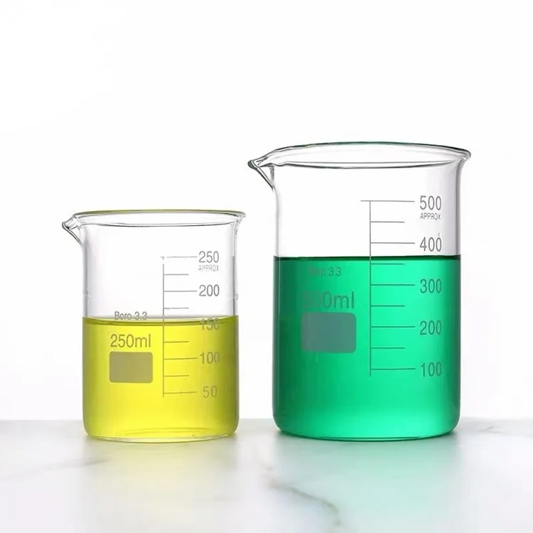 BAT LAB Wholesale 50ml 250ml 500ml 1000ml Borosilicate Glass Beaker Glass Measuring Low Form Beaker