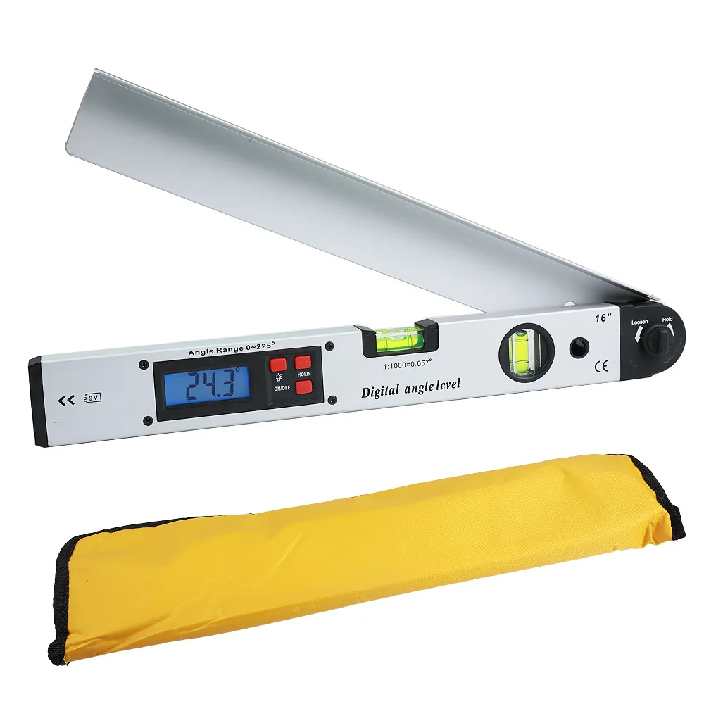 400MM Digital Angle Rule 0-225 Degree Aluminum Alloy Electronic Protractor Angle Finder Level Measuring Gau Meter