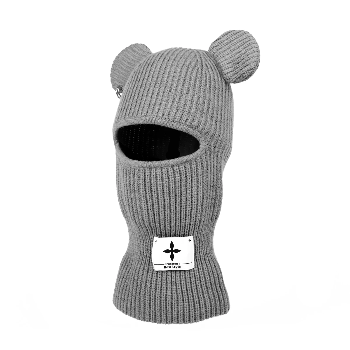 New Style Warm Plain Face Masks Beanie Knitted Mask Animal Balaclava Custom Bear Ear Hole Ski Mask