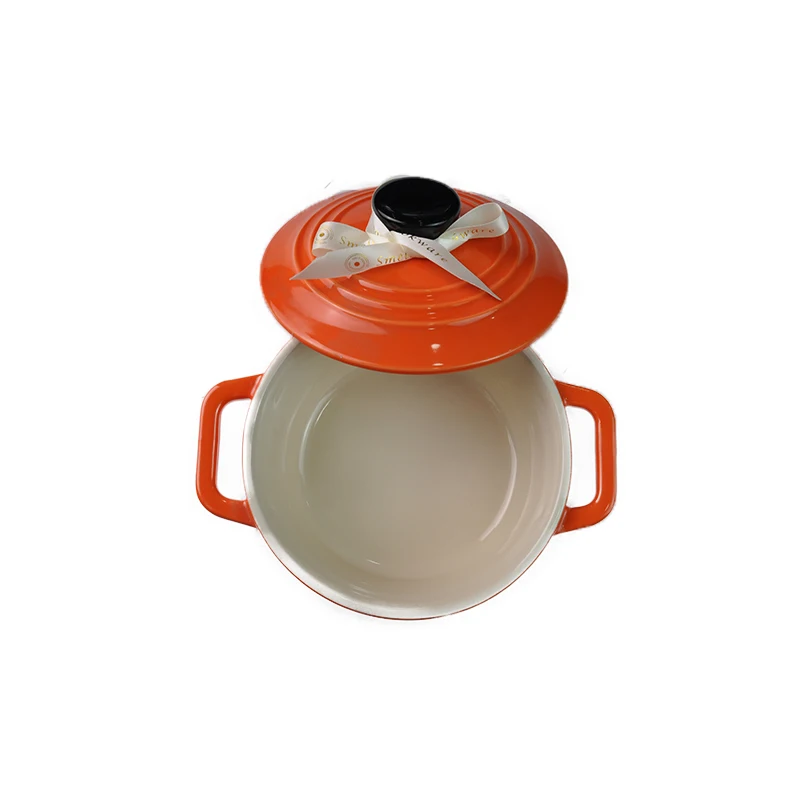 Factory price Cast Iron Enamel double eras soup pot  20/22/24/26/28/30/32 inch Dutch Oven for 2-5 people Cooking