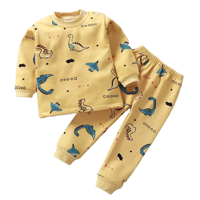Children Thermal Underwear with Velvet Padded for Boys and Girls Winter Thicken Clothes