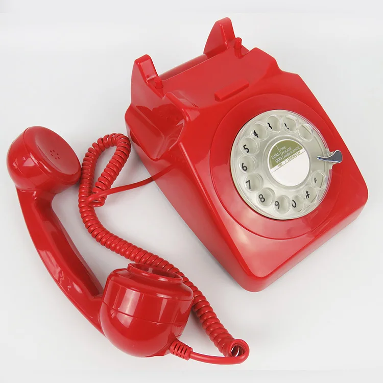 Hot Sale Professional Tower Price Retro Rotary Phone Red Antique Corded Telephone