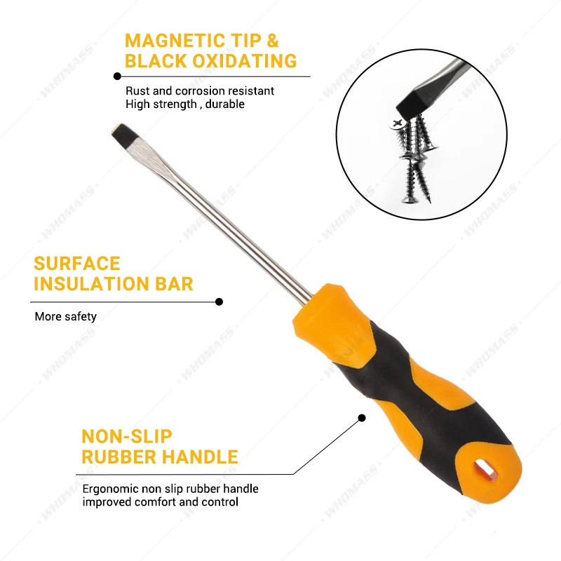 Free Sample 4PCS Slotted And Phillips Stubby Long Handle Double Blub Magnetic Screwdriver Set