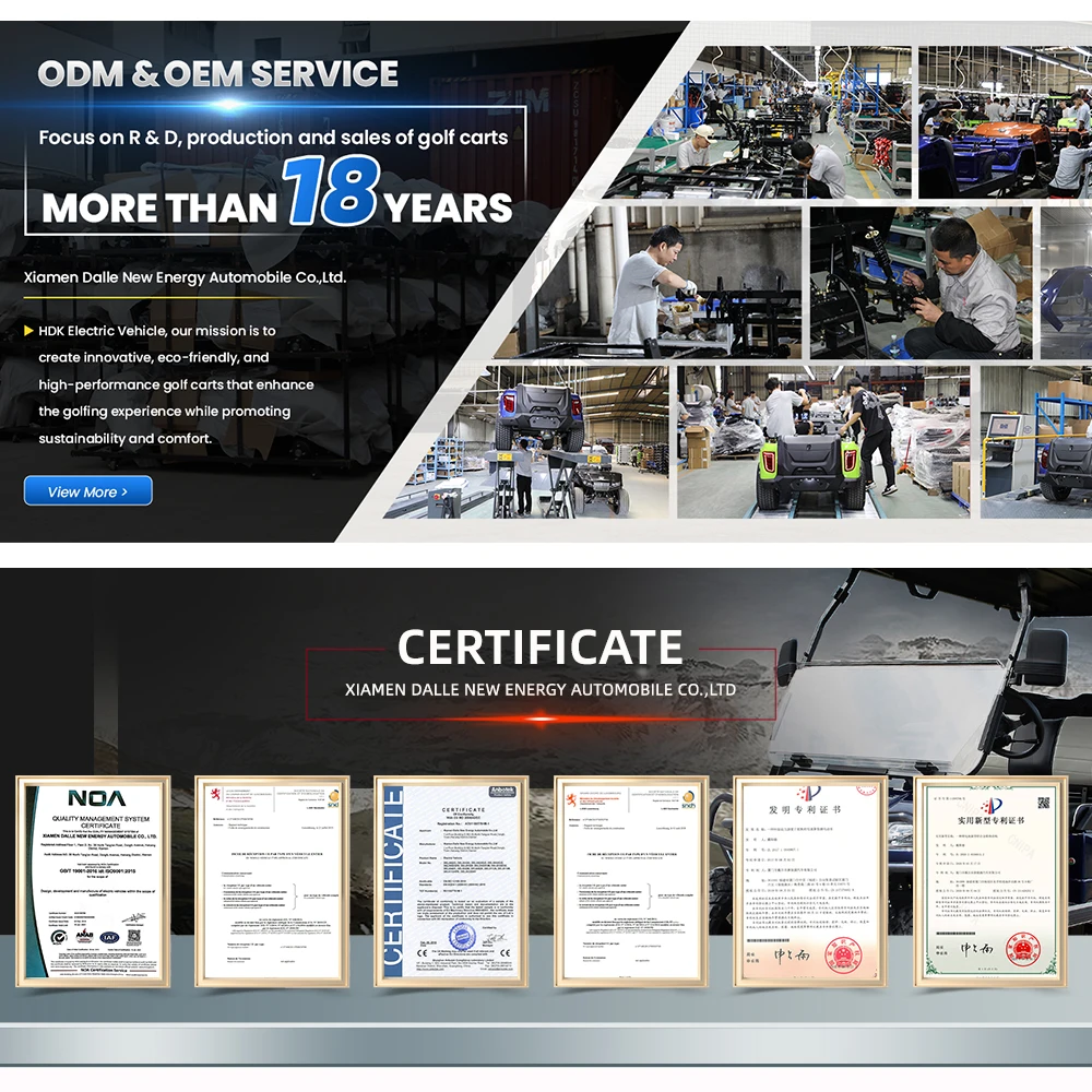 48V Sightseeing Bus Off Road HDK EVOLUTION Utility Mini Car Hotel for Sale AC 4 Seats Club Electric Golf Carts