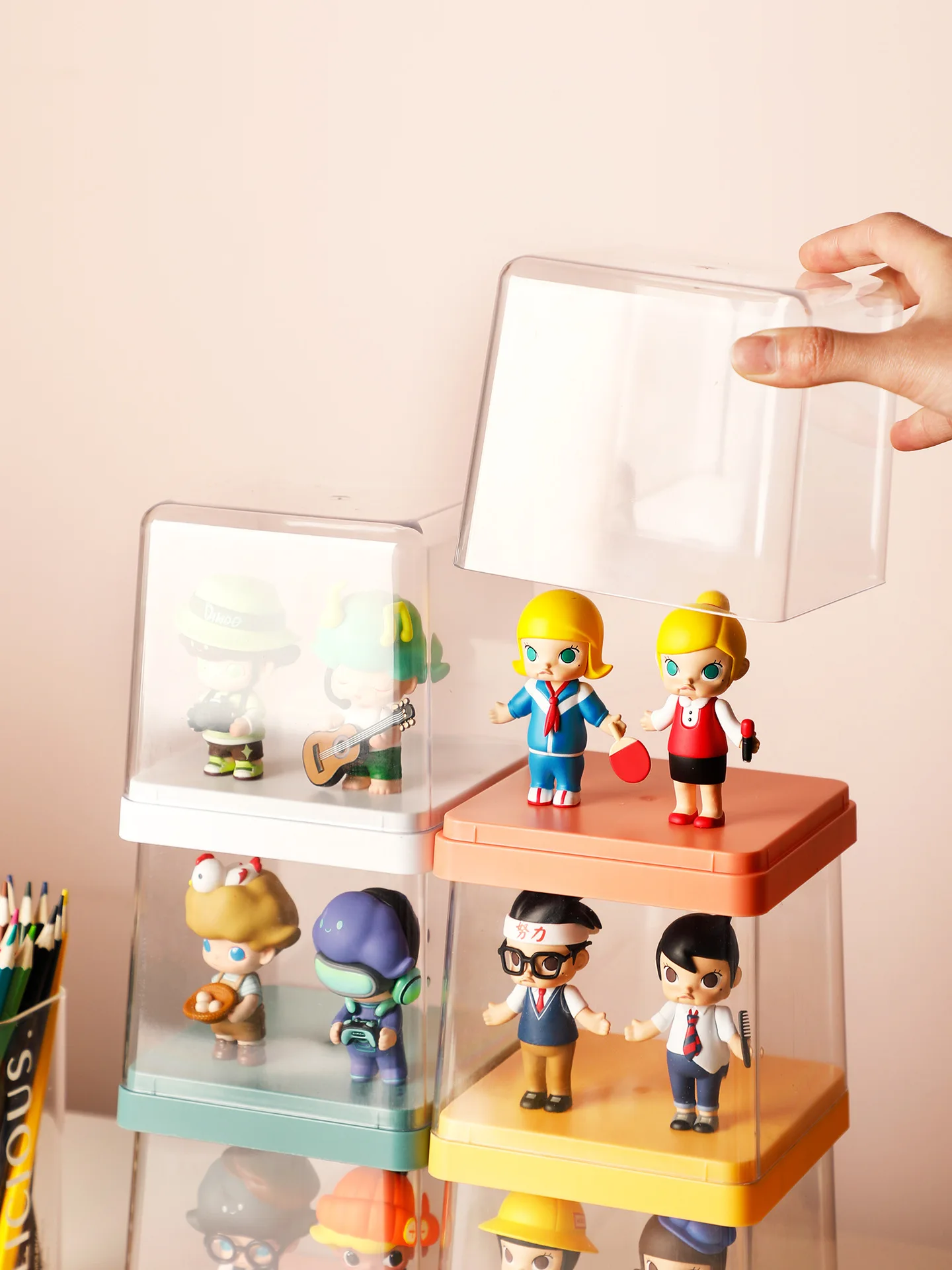Acrylic figurine figures blind box storage doll lego display frame transparent model dustproof cabinet box for toy