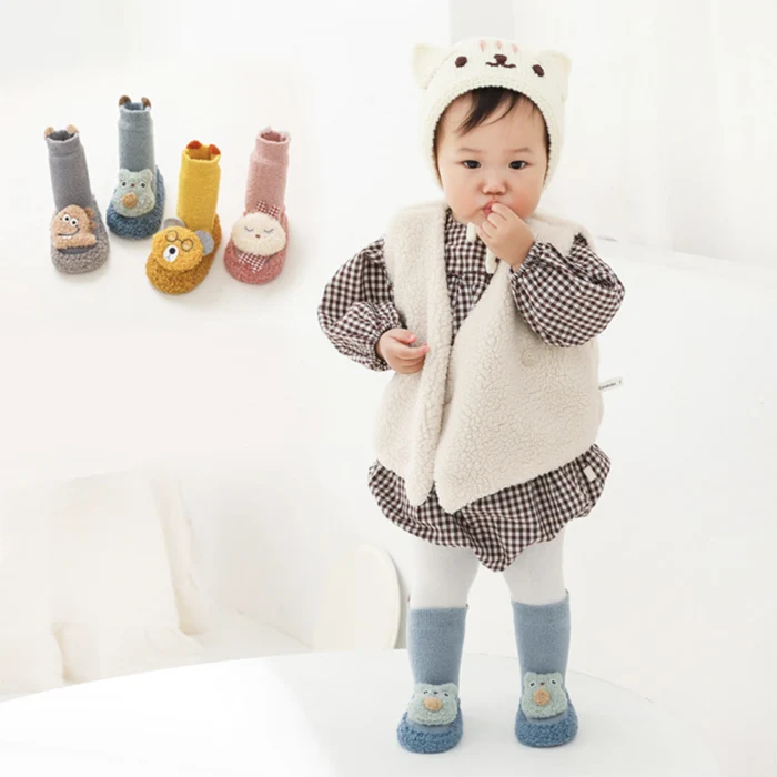 Lovely Keep Warm Children Non slip Floor Socks Toddler Shoes Baby Winter Shoes Socks