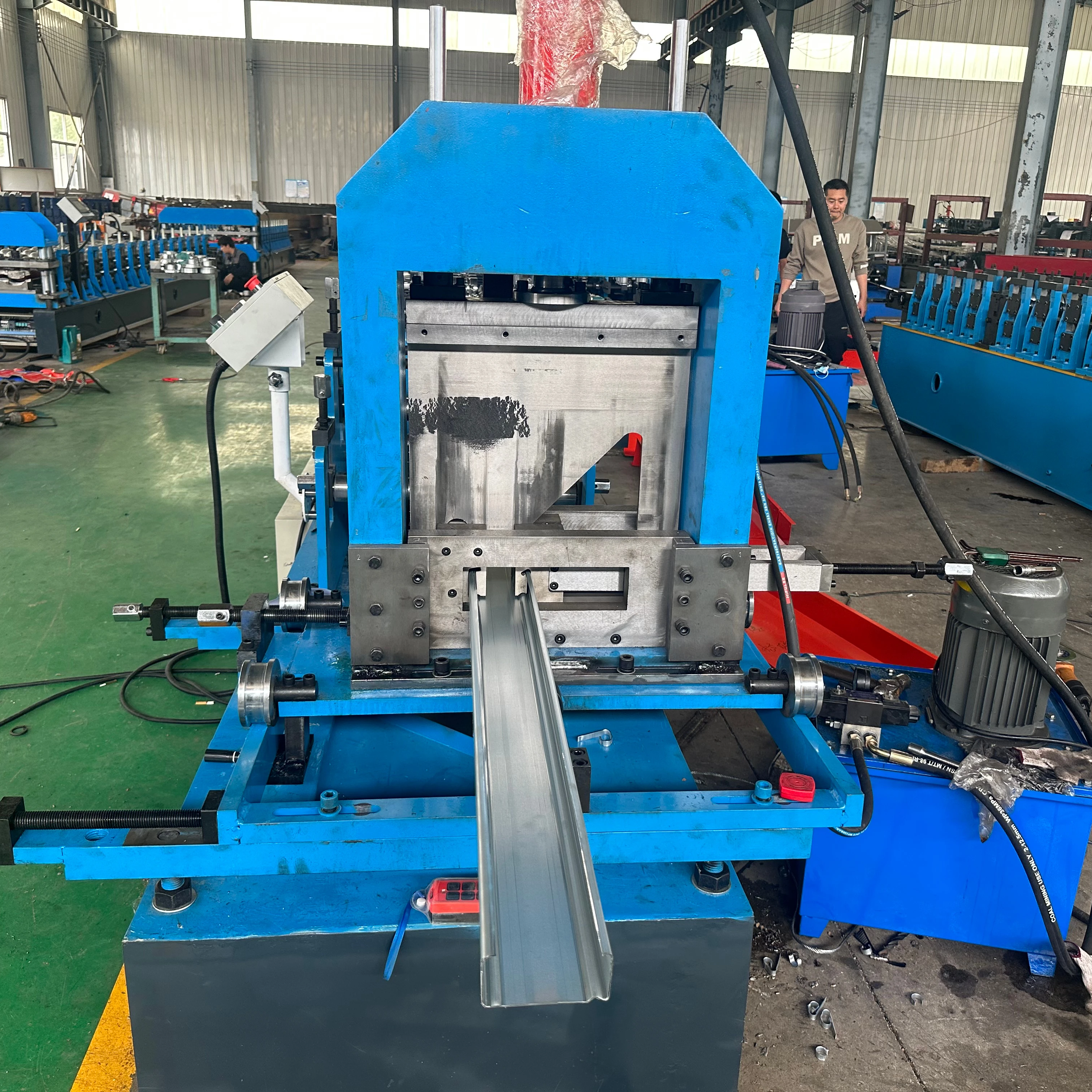 Warehouse Steel Racking Box Beam Full Automatic Roll Forming Machinery Production Line With Auto Feeder