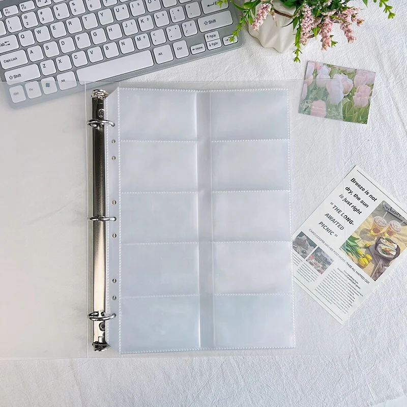 Sports photo sleeves trading card sleeve 10-pocket card storage album pages fit 2/3/4/9 ring binder page protector  card book