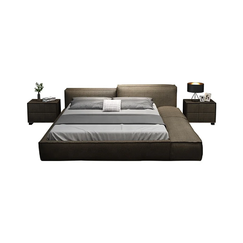 Tatami fabric bed modern minimalist double bed 1.8m king size storage bed master Bedroom Furniture