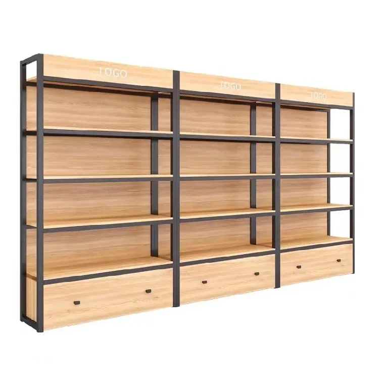 Customized supermarket grocery display racks convenience store multi level shelf