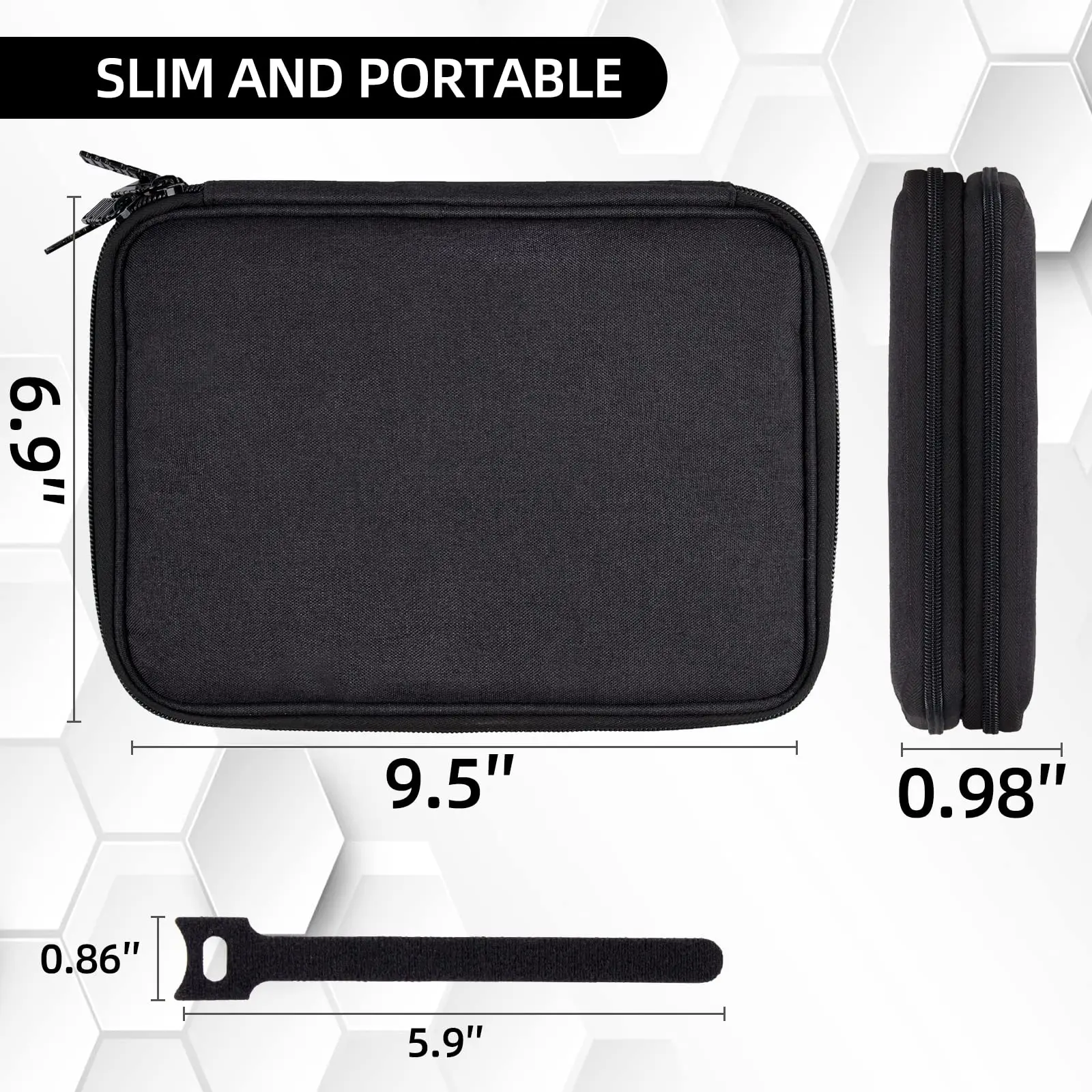 Haoen Travel Cable Organizer Bag - Water Resistant Pouch for Cords, iPhone, iPad - Gift for Men With 5 Cable Ties