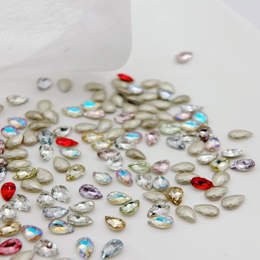 4*6 мм Водяная капля причудливого камня высокого качества точечные спинки оптом стразы для diy аксессуары