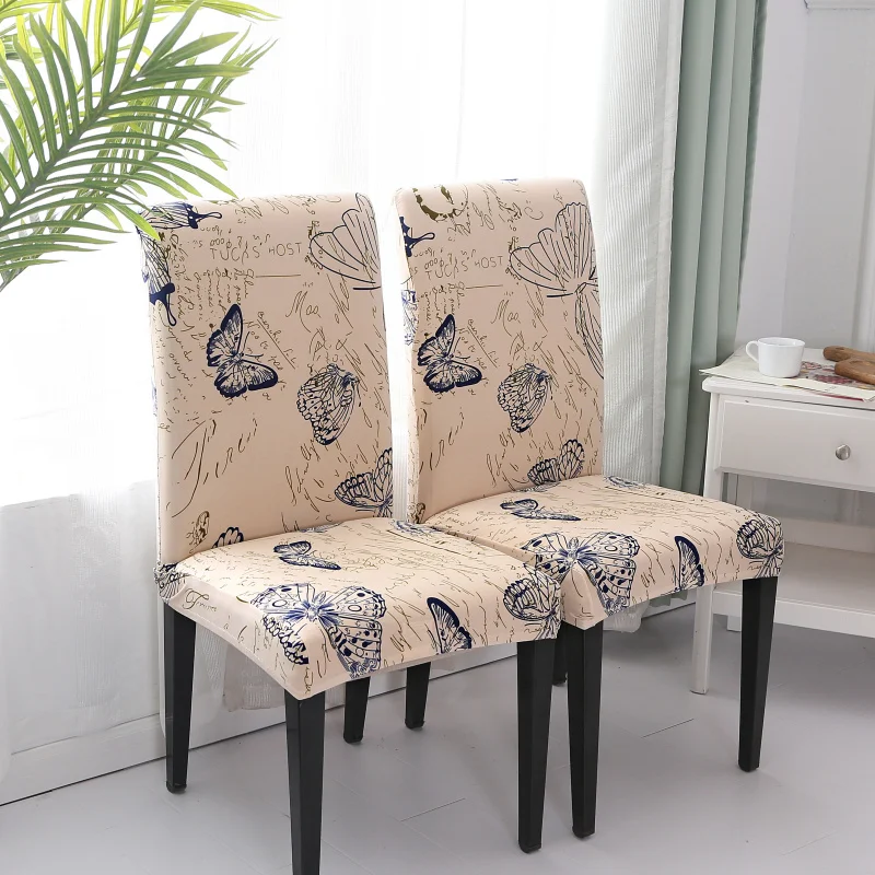 Китайский поставщик, оптовая продажа, съемные чехлы на обеденные стулья из полиэстера и спандекса с принтом