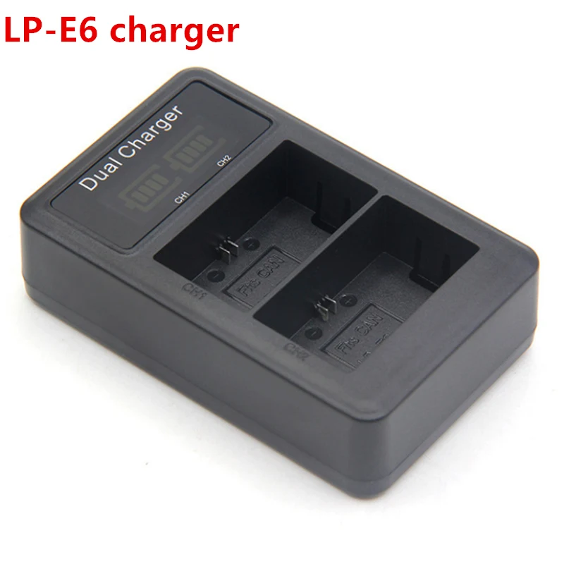 Factory Battery Charger Portable LP E6 Dual USB Charger For Canon EOS 5DS R 5D Mark II 5D Mark III 6D 7D 80D Camera battery
