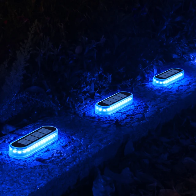 Фабричная акция яркая солнечная садовая ступенчатая лампа водонепроницаемая IP68 док-станция подъездная дорожка для патио заднего двора светодиодная на солнечной