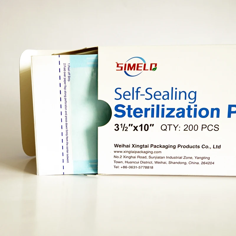 Autoclave Sterilization Medical Self Sealing  Pouch Sterilizer Bag for Dental Instruments Packaging