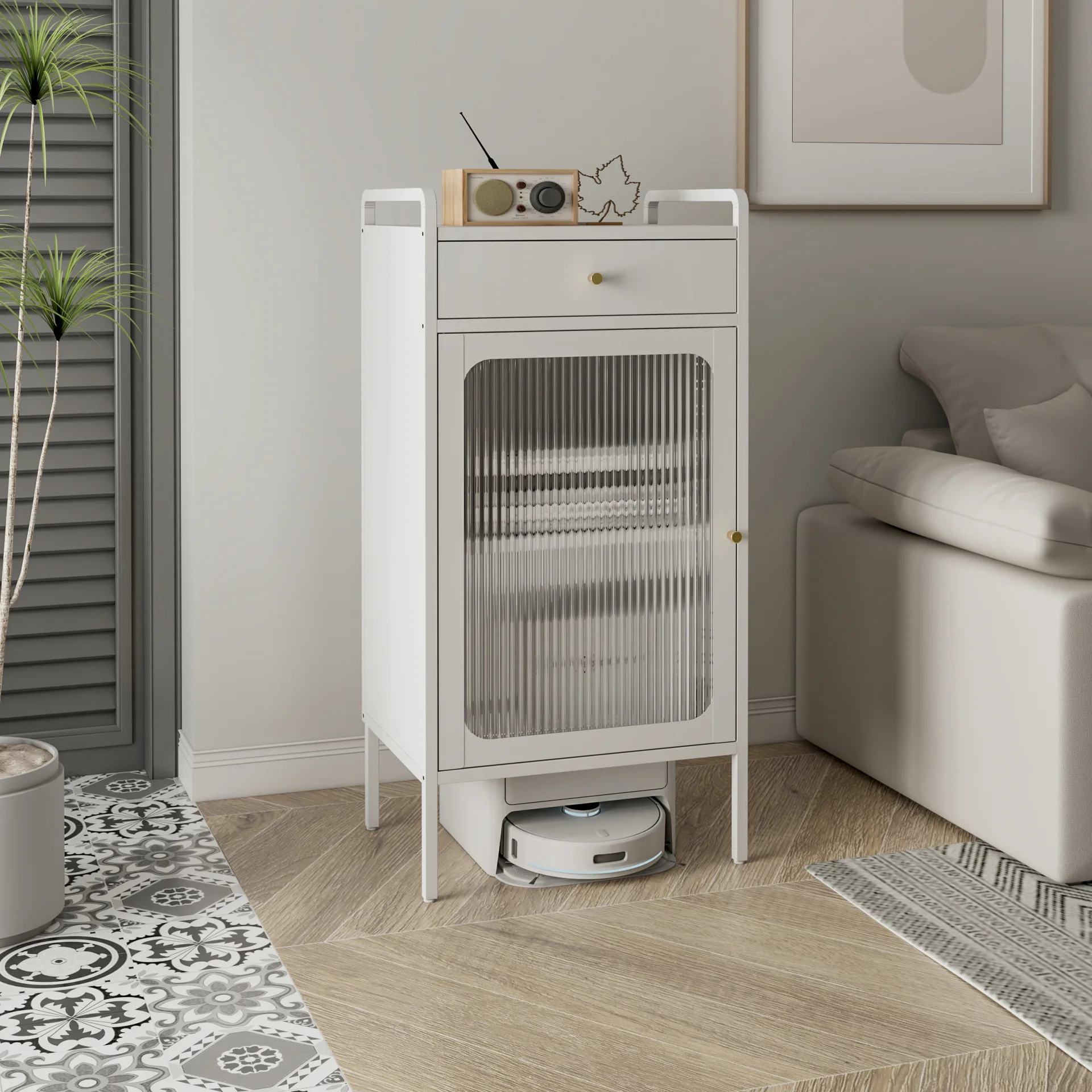 Luxury Modern Grey Solid Birch Wood Sideboard Cabinet Sintered Stone Top Dining Furniture for Kitchen Storage Home Furniture