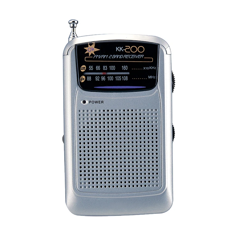 Factory Supply Customized Pocket Portable  AM FM 2 BAND Radio Receiver with Antenna and Clip