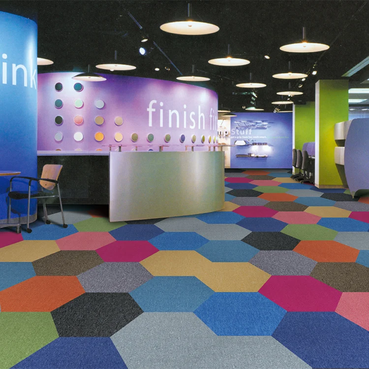 Hexagon PVC Backing Carpet for Kids Room