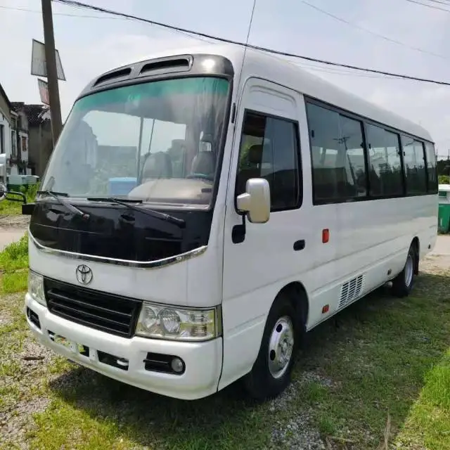 Very Clean Bus Second Hand Coaster  LHD Mini Bus Diesel Promition Price White Golden Brown For stock Africa Negeria Dubai