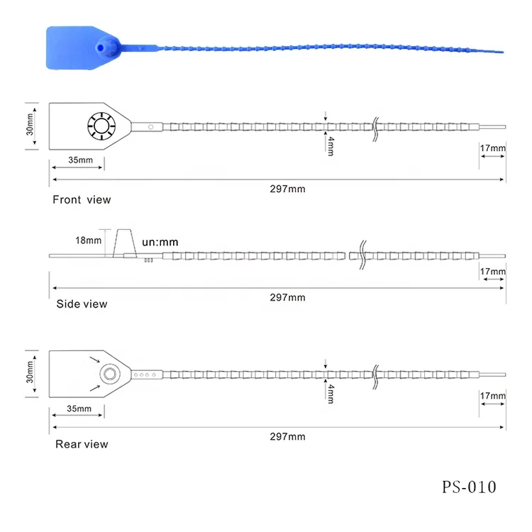 C&L Blue 300mm Cable ties tag security lock container AF high quality seal security seals plastic plastic seal