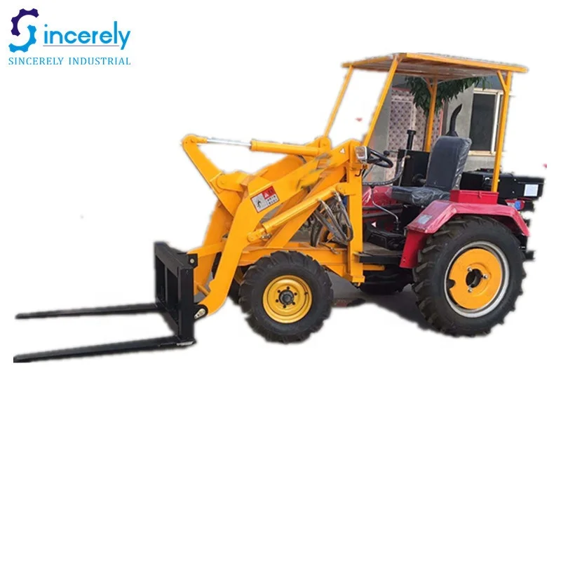 Tractor front mounted bucket and fork   Tractor with front loading