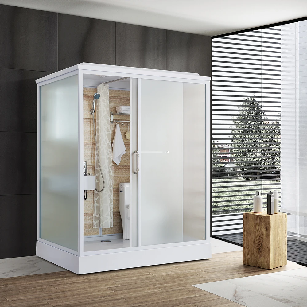 Portable Complete Bathroom Integrated shower room All In One Prefab Bathroom Unit With Toilet And Basin