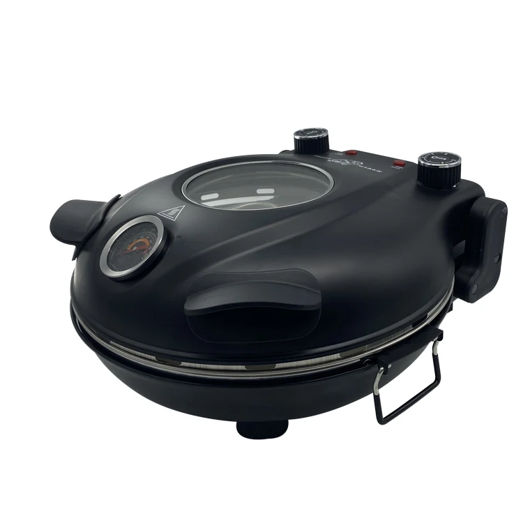 12 Inch Electric Pizza Maker Machine With Stone With Glass Window For Home Use Rotating Pizza Oven