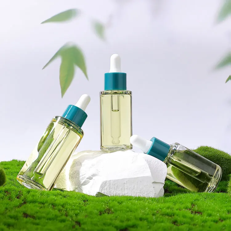 5ml 50ml 120ml 1oz 2oz liquid serum green dropper cap cosmetic bottles 30ml plastic hair essential oil dropper bottle